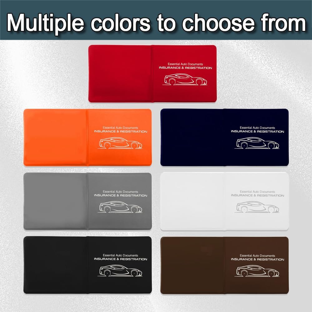 2PCS Car Registration and Insurance Card Holder, 10.6''×4.8'' Essential Auto Card Glove Box Organizer with Closure, Vehicle Interior Accessories for Documents, Cards, License - Image 3