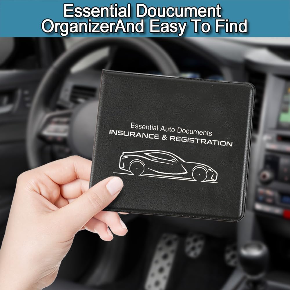 2PCS Car Registration and Insurance Card Holder, 10.6''×4.8'' Essential Auto Card Glove Box Organizer with Closure, Vehicle Interior Accessories for Documents, Cards, License - Image 6
