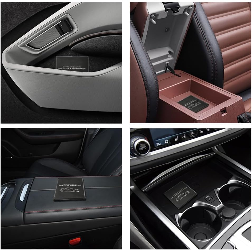 2PCS Car Registration and Insurance Card Holder, 10.6''×4.8'' Essential Auto Card Glove Box Organizer with Closure, Vehicle Interior Accessories for Documents, Cards, License - Image 7