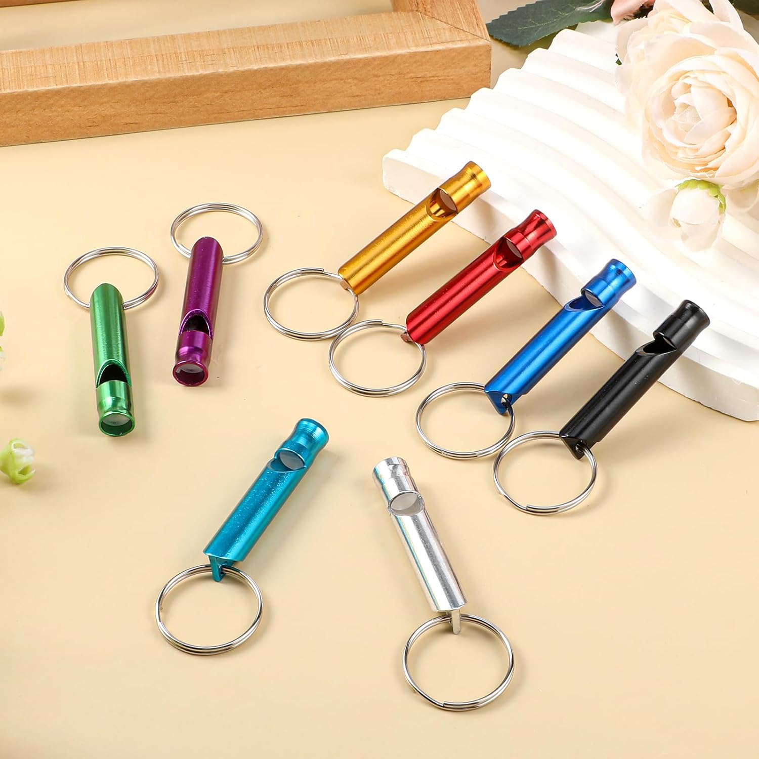 200Pcs Emergency Whistles with Keychains, Aluminum Extra Loud Survival Whistle, Whistle Bulk for Camping Hiking Hunting Boating Training Outdoor Sports, Multicolor - Image 3