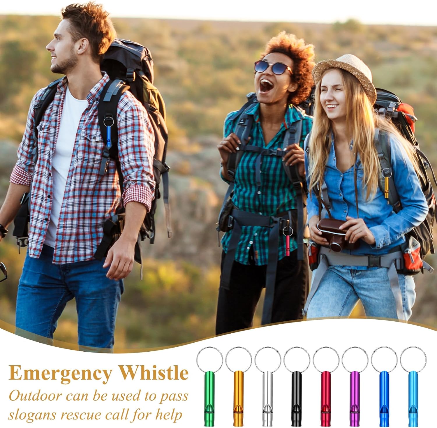 200Pcs Emergency Whistles with Keychains, Aluminum Extra Loud Survival Whistle, Whistle Bulk for Camping Hiking Hunting Boating Training Outdoor Sports, Multicolor - Image 4