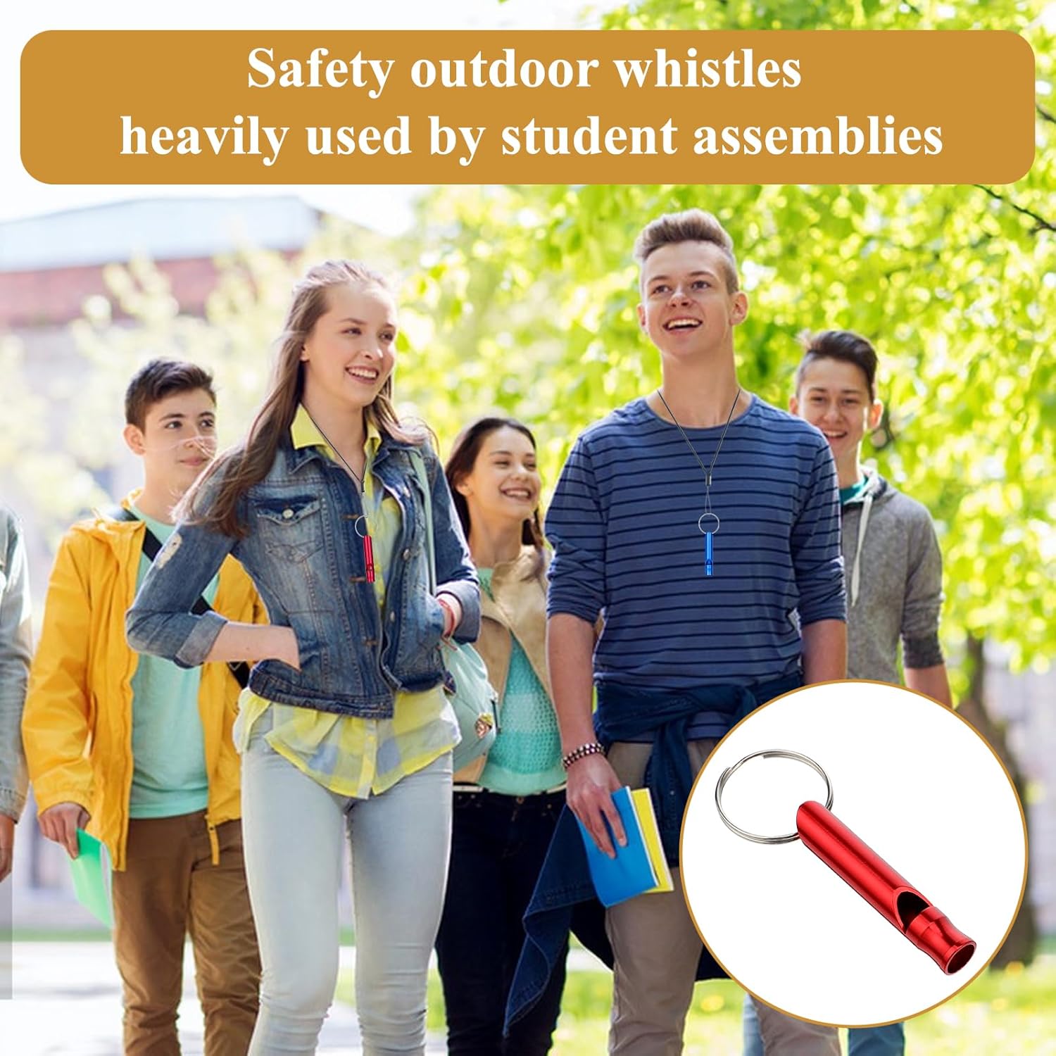 200Pcs Emergency Whistles with Keychains, Aluminum Extra Loud Survival Whistle, Whistle Bulk for Camping Hiking Hunting Boating Training Outdoor Sports, Multicolor - Image 5