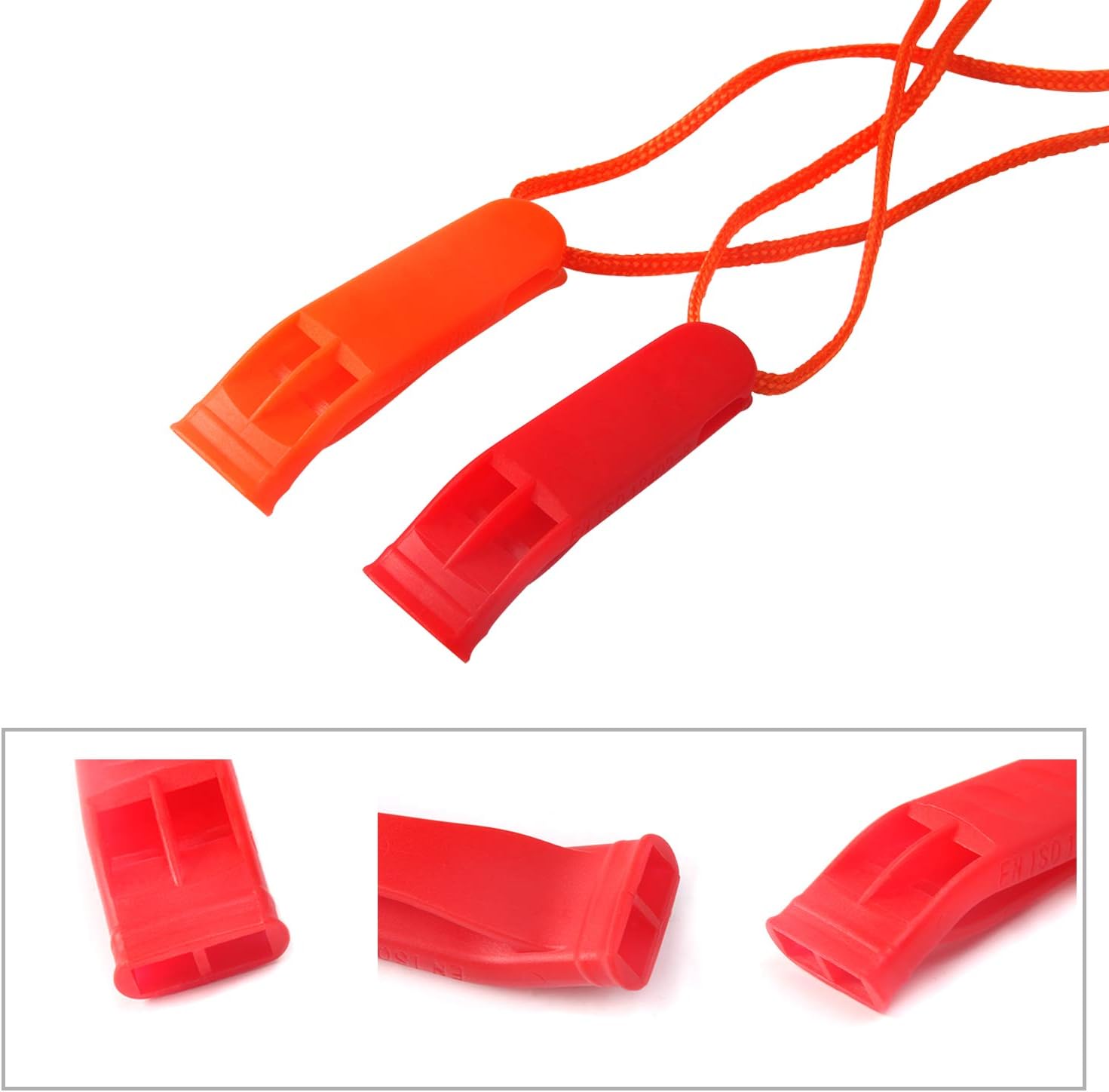 AUGSUN 10 Pcs Safety Whistle Marine Whistle Plastic Whistles with Lanyard for Emergency - Image 3